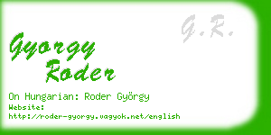 gyorgy roder business card
