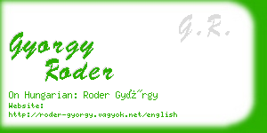 gyorgy roder business card